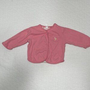 Gap Baby Infant Pink Cardigan Sweater with Fish Embroidery Newborn